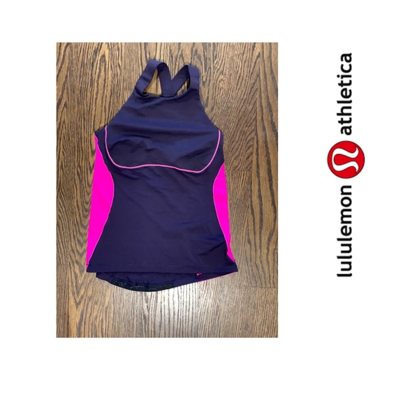 Lululemon purple pink X back bra Tamk Top 10
